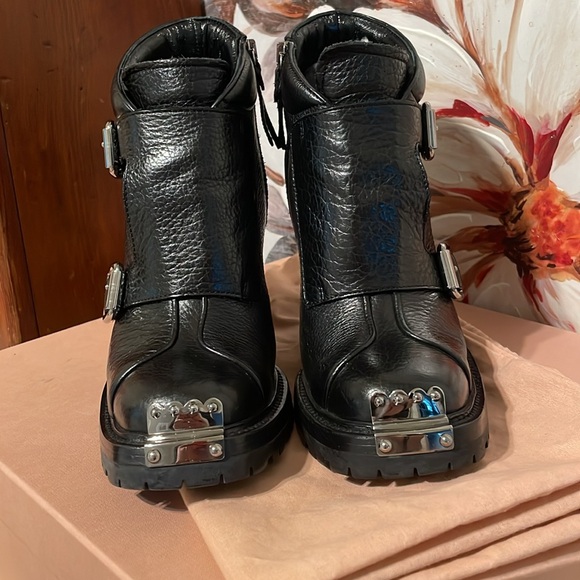 MiuMiu Leather Ankle Boots - Picture 4 of 15